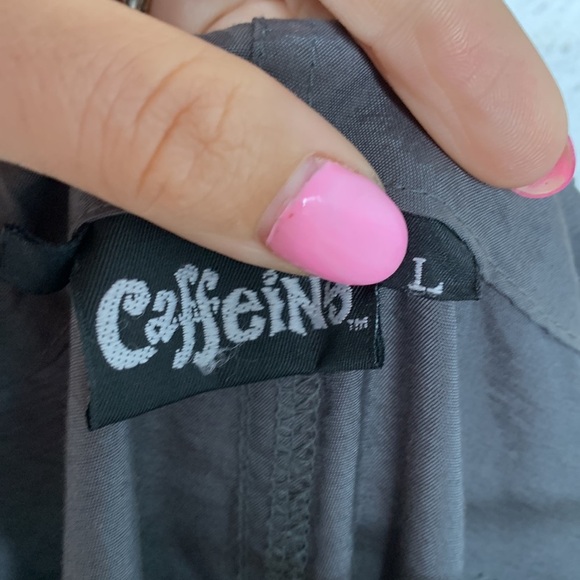 Caffeine Y2K Raver Parachute Pants with Neon Orange Reflectives size Large - Picture 8 of 9